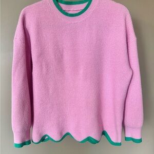 Pink and Green Women's Sweater